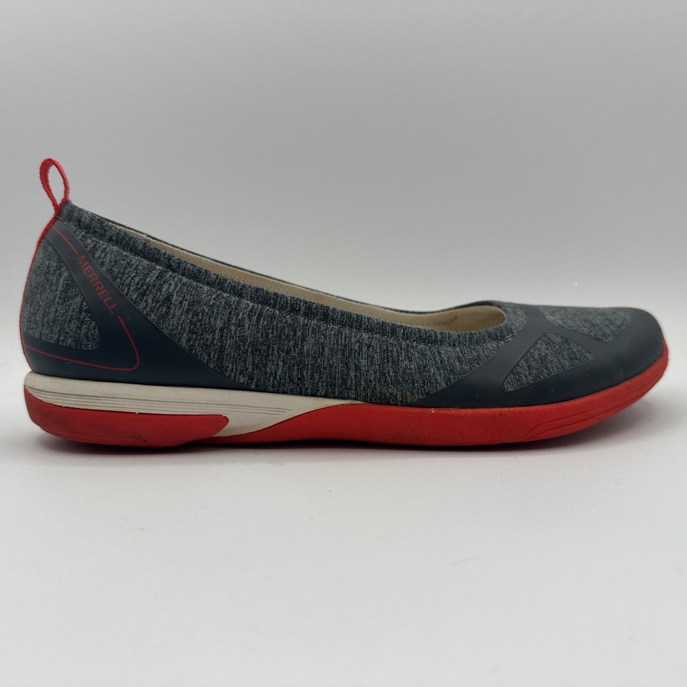 Merrell Ceylon Ballet Flats Womens 8.5 Grey Red Mesh Sporty Walking Shoes J42936